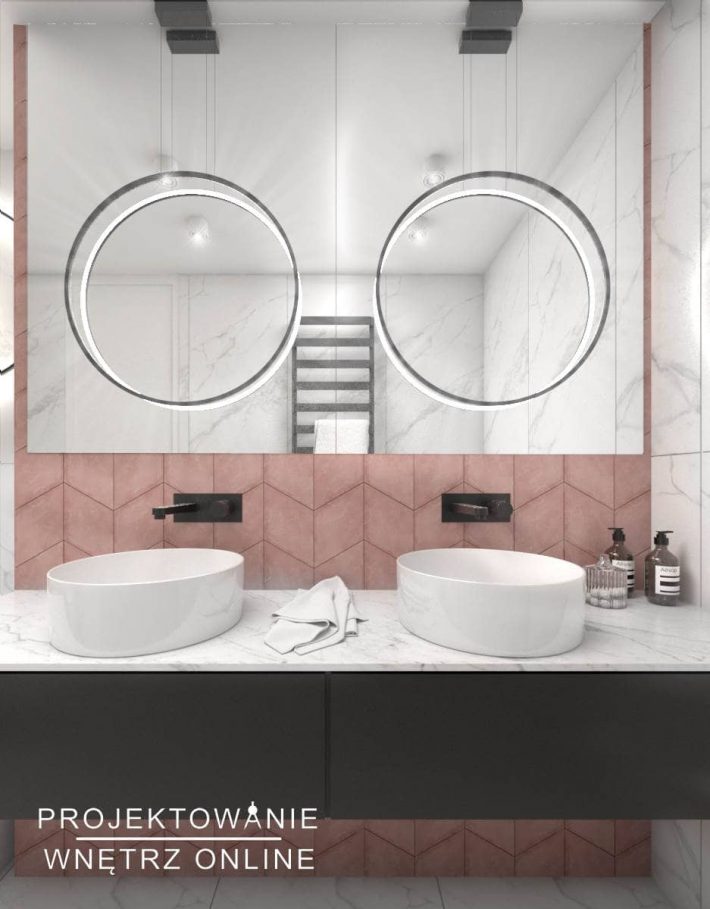 Projekt łazienki z różowymi płytkami (1)